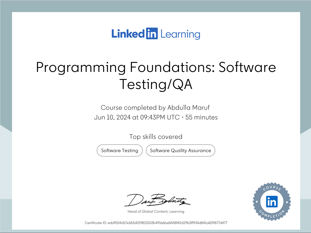 Software Testing Certificate